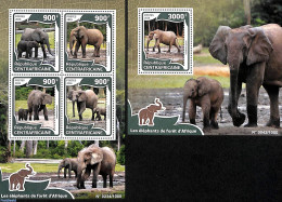 Central Africa 2016 Elephants 2 S/s, Mint NH, Nature - Elephants - Central African Republic