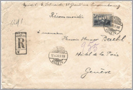 LUXEMBOURG - 1932 Blue 2F Esch Foundries SOLE USE - Registered To GENEVA SWITZERLAND - Scarce 2F UPU Registry Rate! - Briefe U. Dokumente