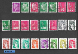 Marianne Oblitérés Tous Types Qté 142 - Entre 1536 & 3972  Cote 53,85€  (voir Descriptif) - Used Stamps