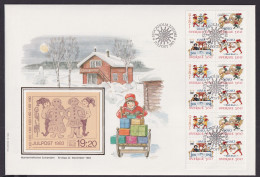 Schweden Markenheftchen Brtief Zusammendruck Heftchenblatt Winterlandschaft - Storia Postale