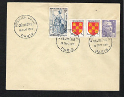 Env. Oblitération : Premier Jour Célimène - Paris   19 Sept 1953 - Commemorative Postmarks