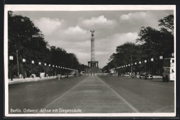 AK Berlin-Tiergarten, Ostwest-Achse Mit Siegessäule  - Tiergarten