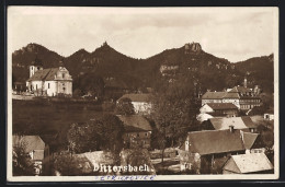 AK Bittersbach, Ortsansicht Mit Kirche Gegen Hügelkette  - Tchéquie