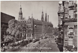 Amsterdam: TRAM/STRAßENBAHN, OLDTIMER CARS & TRUCKS - N.Z. Voorburgwa​l Met Hoofdpostkantoor - (Holland) - Voitures De Tourisme