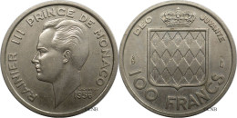 Monaco - Principauté - Rainier III - 100 Francs 1956 - SUP/AU58 - Mon6589 - 1949-1956 Old Francs