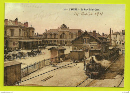 49 ANGERS REPRO TRAIN La Gare SAINT LAUD Locomotive Vapeur Attelages Chevaux Le 14 Août 1911 - Angers