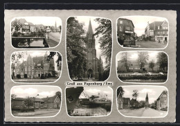 AK Papenburg /Ems, Kanalbrücke Mit Hotel, Jugendherberge, St. Antonius-Kirche  - Papenburg