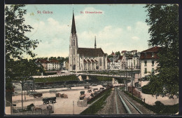 AK St. Gallen, St. Ottmarkirche Mit Brücke  - St. Gallen