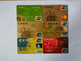 6pcs China Bank Card, - Geldkarten (Ablauf Min. 10 Jahre)