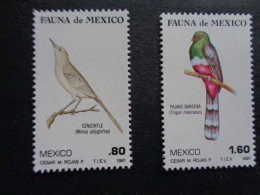 Mexique Mexico 1981 Oiseaux Pajara Bandero Et Cenzontle Bird Vogel Pájaro Uccello Uccelli Pajáros Oiseau Messico Mexiko - Sonstige & Ohne Zuordnung