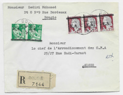 DECARIS 25C E.A. X3+10CX2  LETTRE REC BOUGIE 27.8.1992 SETIF AU TARIF - 1960 Marianne De Decaris