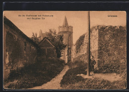 AK Gransee, Partie An Der Stadtmauer Mit Pulverturm Und Ruppiner Tor  - Gransee