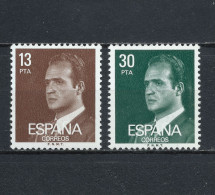 ESPAÑA 1981—Serie Básica Rey JUAN CARLOS #2599/2600, YT 2233/2234, Mi 2489x/2490x, Sc#2185/2186 ** Definitives - Ongebruikt