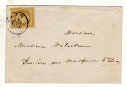 Enveloppe FRANCE Avec Timbre 10c Bistre Oblitération 08/01/1870 - 1849-1876: Classic Period