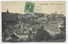 LUXEMBOURG 12C AU RECTO CARTE LUXEMBOURG RECTANGLE AMBULANT LAROCHETTE CRUCHTEN 23.4.1919 - 1914-24 Marie-Adélaïde