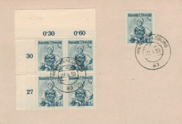 Bahnpost-Stempel Wien - Salzburg Tracht 3 Gr. Tirol Inntal Zähl-Allonge Viererblock - Lettres & Documents