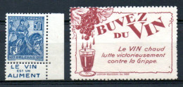 N° 257 JEANNE D'ARC ORLÉANS : LE VIN EST UN ALIMENT + Vignette : BUVEZ DU VIN - Wines & Alcohols