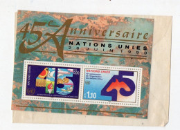 NATIONS UNIES  Bloc 1990 Avec 2 Timbres   (PPP47304) - Sonstige & Ohne Zuordnung