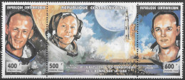 CENTRAFRIQUE - ESPACE - 1ER HOMME SUR LA LUNE - ASTRONAUTES - N° 1005 A 1007 - NEUF** MNH - Africa