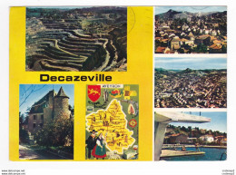 12 DECAZEVILLE 5 Vues Et Plan De L'Aveyron N°21 La Découverte Vue Générale Château De Gironde Piscine Plongeoir En 1975 - Decazeville