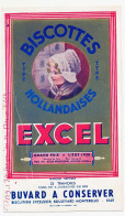 Buvard 10.6 X 18  Biscottes EXCEL Biscuiterie Excelsior Lille - Bizcochos