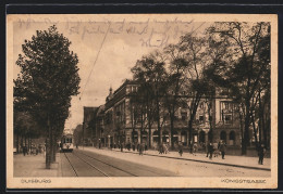 AK Duisburg, Königstrassse Mit Strassenbahn Und Passanten  - Tram