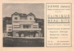 Sierre Clinique Beau-Site Rayon X Chirurgie Médecine Régimes Studer  ( 10x 15) - Sierre