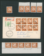 Baudouin à Lunettes - Page De Collection : N°1028** : N° De Planche 1 à 4 + Coin Daté (1970, 5 X) + Lettre - 1953-1972 Anteojos