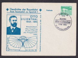 DDR Flugpost Berlin Anlasskarte SST Otto V. Lilienthal Geschichte Der Raumfahrt - Cartas & Documentos