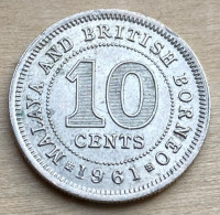 1961 Malaya & British Borneo British Colony Coin 10 Cents,KM#2,7362K - Malesia