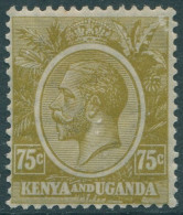 Kenya Uganda And Tanganyika 1922 SG86 75c Olive KGV MH (amd) - Kenya, Oeganda & Tanganyika