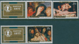 Aitutaki 1977 SG221-223 Easter Set With Tabs MNH - Cookeilanden