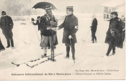 Concours International De Ski à Morez Jura - Officier Français Et Officier Italien ( Croix Rouge ) - Morez