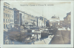 Bu614 Cartolina Fotografica Trieste Citta'  Canale E Chiesa S.antonio Friuli - Trieste (Triest)