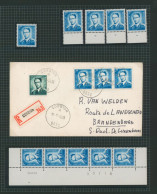 Baudouin à Lunettes - Page De Collection : N°1069Ba** : N° De Planche 1 à 4 + Coin Daté (1970/71,  3x) + Lettre - 1953-1972 Glasses