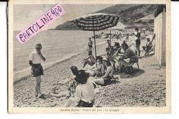 Liguria-savona-andora Marina La Spiaggia Balla Animatissima Veduta Con Bagnanti Fine Anni 40 (v.retro) - Sonstige & Ohne Zuordnung