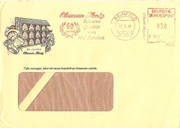 325  Apiculture, Ruche, Miel: Env. à En-tête, Ema 1987 - Beehive Commercial Cover Meter Stamp Bee Honey Abeille Reinfeld - Honeybees