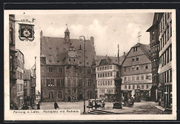 AK Marburg /Lahn, Marktplatz Mit Gasthaus Zum Alten Ritter  - Marburg