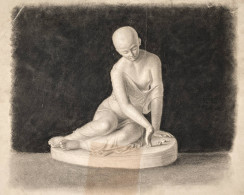 (Knöchelspielerin) - Roman Statue / Zeichnung Dessin Drawing - Stiche & Gravuren