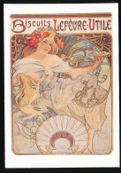 CPSM / CPM Calendrier 1897  Publicité Biscuits Lefèvre-Utile Illustrateur ALPHONSE MUCHA Alfons Paris 1896 61,4 X 44,4cm - Mucha, Alphonse