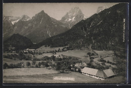 AK Hinterstoder, Vereinzelte Häuser Gegen Bergpanorama  - Autres & Non Classés