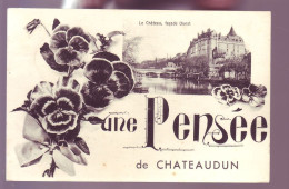 28 - CHATEAUDUN - FLEURS - UNE PENSÉE DE CHATEAUDUN - LE CHATEAU -  - Chateaudun