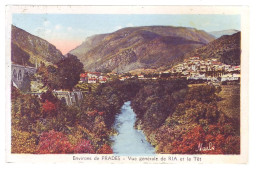 66 - PRADES - VUE GÉNÉRALE DE RIA ET LA TET - COLORISÉE -  - Prades