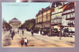 67 - STRASBOURG - PLACE BROGLIE - ANIMÉE - COLORISÉE -  - Strasbourg