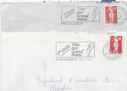 Secap De Paris La Boétie - Modification De La Flamme De La Fête Des Grand'mères - Enveloppes Entières - Mechanical Postmarks (Advertisement)