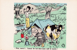 CPA COULEUR ANCIENNE - ILLUSTRATION HUMORISTIQUE SIGNÉE JEAN BELLUS - PETIT DEJEUNER EN CAMPING - 29-04-24 - Otros & Sin Clasificación