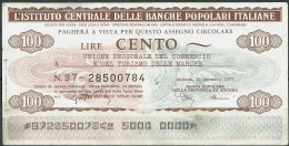 ITALIA 1977 Miniassegno 100 £. Banca Popolare Di Ancona - Unclassified