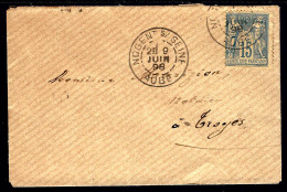 AUBE - LETTRE DE NOGENT S/SEINE - 1898 -  POUR TROYES - 1876-1898 Sage (Tipo II)