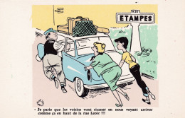 CPA COULEUR ANCIENNE - ILLUSTRATION HUMORISTIQUE SIGNÉE JEAN BELLUS - PANNE AU RETOUR DE VACANCES - 29-04-24 - Otros & Sin Clasificación