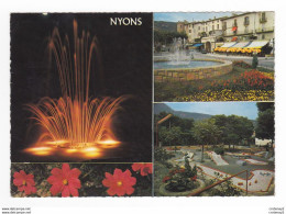 26 NYONS N°269 La Fontaine Du Rond Point Et Le Mini Golf Miniature VOIR Flamme En 1971 - Nyons